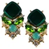 Jardin Crystal Stud Earrings In Green/gold