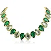 Jardin Crystal Teardrop Statement Necklace In Green/gold