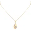 Jardin Cubic Zirconia Floral Teardrop Pendant Necklace In Gold