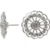 Jardin Cz Open Flower Stud Earrings In Brown