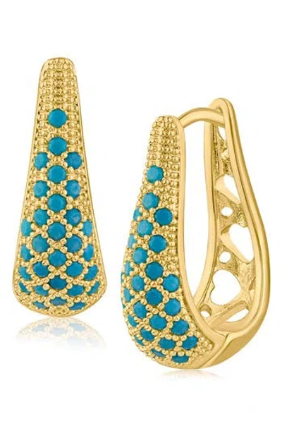Jardin Dainty Crystal Hoop Earrings In Gold