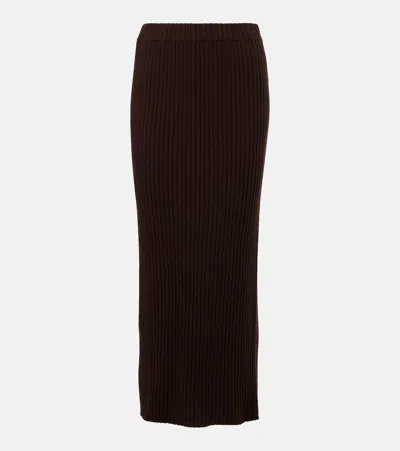 Jardin Des Orangers Ribbed-knit Cashmere Maxi Skirt