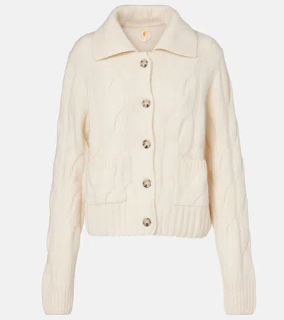 Jardin Des Orangers Cable-knit Cashmere And Silk Cardigan In Neutral