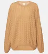 Jardin Des Orangers Cable-knit Wool And Cashmere Sweater In Brown