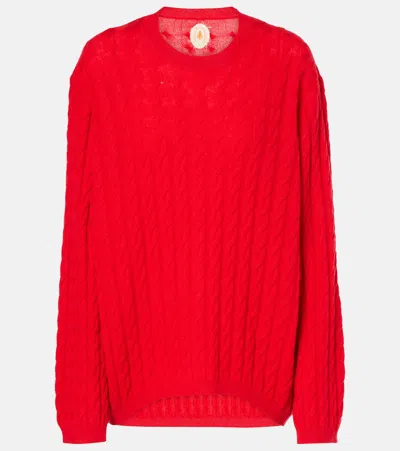 Jardin Des Orangers Cable-knit Wool And Cashmere Sweater In Red