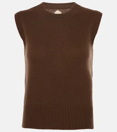 Jardin Des Orangers Cashmere Jumper Waistcoat In Brown