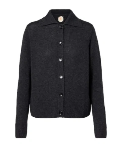 Jardin Des Orangers Collared Knitted Cardigan In Black