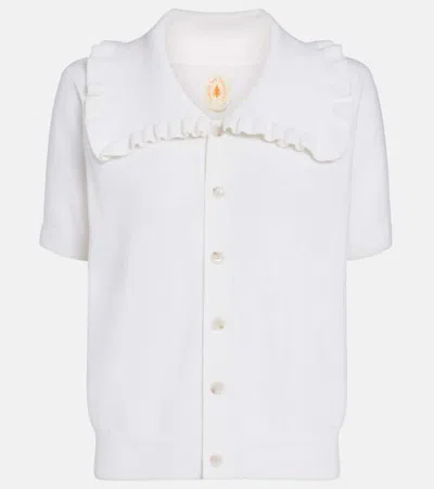 Jardin Des Orangers Cotton And Cashmere Cardigan In White