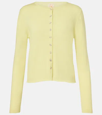 Jardin Des Orangers Cotton And Cashmere Cardigan In Yellow