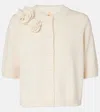 Jardin Des Orangers Floral-appliqué Wool And Cashmere Cardigan In Neutral