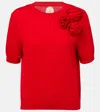 Jardin Des Orangers Floral-appliqué Wool And Cashmere Top