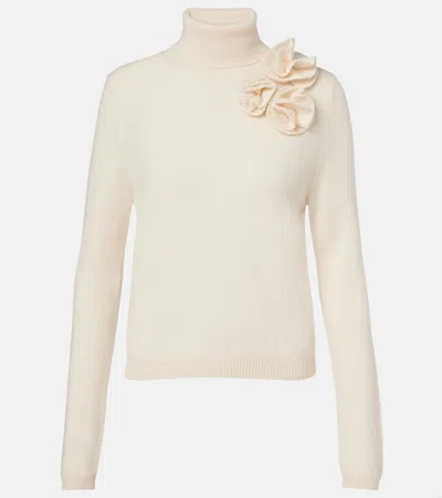 Jardin Des Orangers Floral-appliqué Wool And Cashmere Sweater In Nude