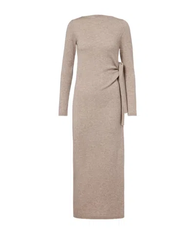 Jardin Des Orangers Gathered Wool And Cashmere Midi Dress In Multi