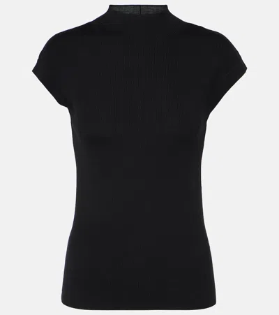 Jardin Des Orangers High-neck Wool Top In Black