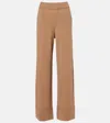 Jardin Des Orangers High-rise Wool And Cashmere Wide-leg Pants In Brown