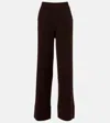 Jardin Des Orangers High-rise Wool And Cashmere Wide-leg Pants In Brown