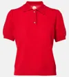 Jardin Des Orangers Knitted Cashmere Polo Shirt In Red