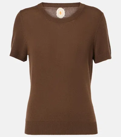 Jardin Des Orangers Knitted Cashmere T-shirt In Brown