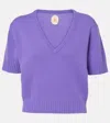 Jardin Des Orangers Knitted Cashmere Top In Purple