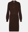 Jardin Des Orangers Knitted Wool And Cashmere Polo Dress In Brown
