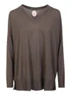 Jardin Des Orangers Jardins Des Orangers Long Merino Wool Sweater Mud-color In Green