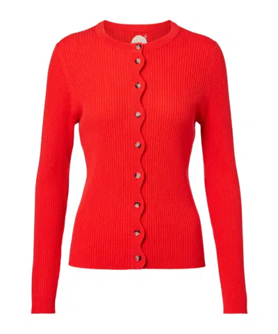 Jardin Des Orangers Ribbed-knit Scalloped Wool And Cashmere Cardigan In Multi