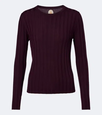 Jardin Des Orangers Ribbed-knit Virgin Wool Sweater In Purple