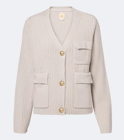 Jardin Des Orangers Ribbed-knit Wool And Cashmere Cardigan In Gray