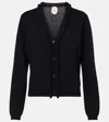 Jardin Des Orangers Ruffled Wool And Cashmere Cardigan In Black