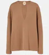 Jardin Des Orangers Serafino Wool And Cashmere Sweater In Brown