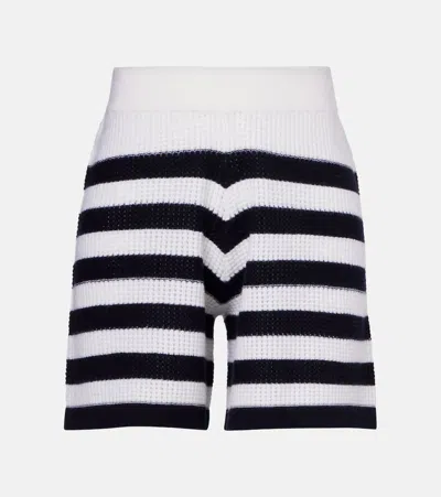 Jardin Des Orangers Striped Cashmere Shorts In White