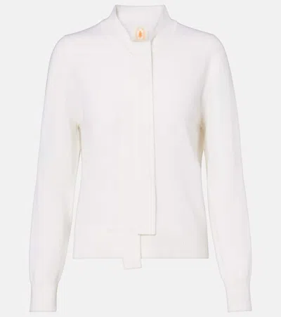 Jardin Des Orangers Tie-neck Wool And Cashmere Sweater In White