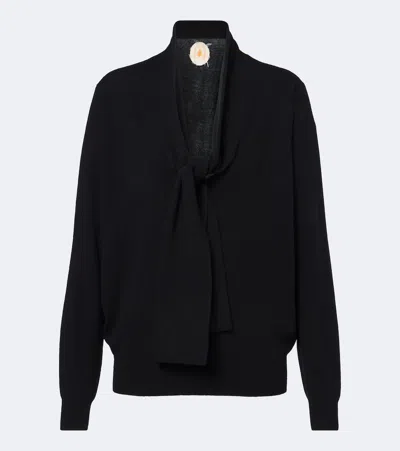 Jardin Des Orangers Tie-neck Wool And Cashmere Sweater In Black