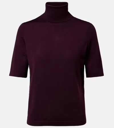 Jardin Des Orangers Turtleneck Virgin Wool Sweater In Burgundy
