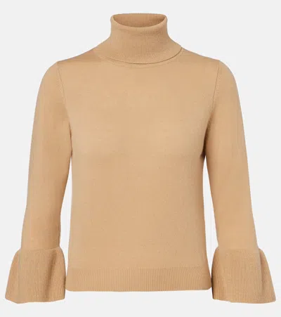 Jardin Des Orangers Turtleneck Wool And Cashmere Sweater In Brown