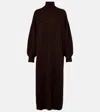 Jardin Des Orangers Turtleneck Wool And Cashmere Sweater Dress In Brown