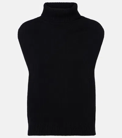 Jardin Des Orangers Turtleneck Wool And Cashmere Sweater Vest In Black