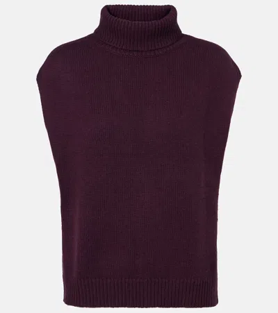 Jardin Des Orangers Turtleneck Wool And Cashmere Sweater Vest In Purple