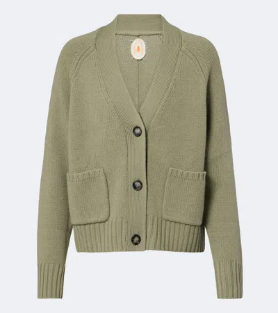 Jardin Des Orangers Virgin Wool And Cashmere Cardigan In Green