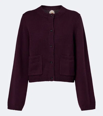 Jardin Des Orangers Virgin Wool And Cashmere Cardigan In Purple