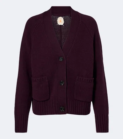 Jardin Des Orangers Virgin Wool And Cashmere Cardigan In Purple