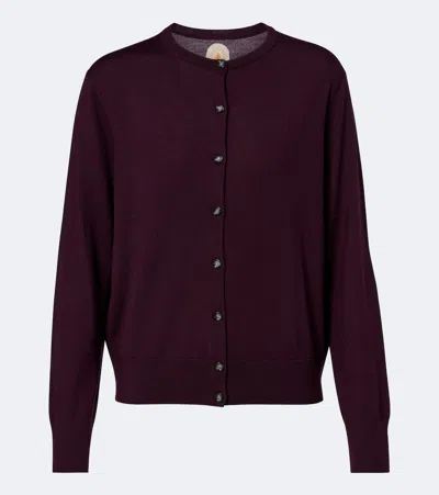Jardin Des Orangers Virgin Wool Cardigan In Purple
