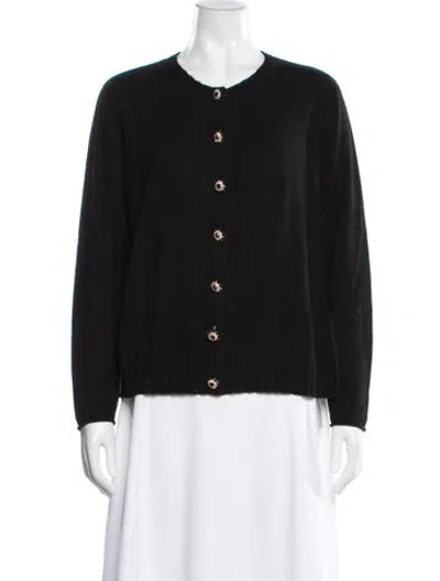 Pre-owned Jardin Des Orangers Virgin Wool Crew Neck Sweater In Black