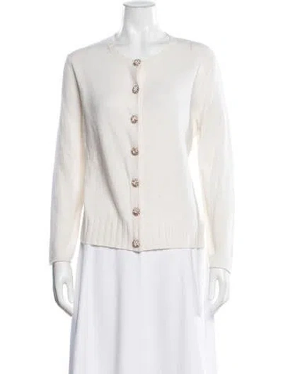 Pre-owned Jardin Des Orangers Virgin Wool Crew Neck Sweater In White