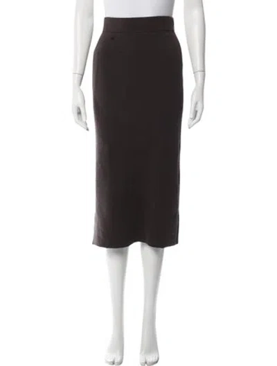 Pre-owned Jardin Des Orangers Virgin Wool Long Skirt In Brown