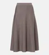 Jardin Des Orangers Virgin Wool Midi Skirt In Gray