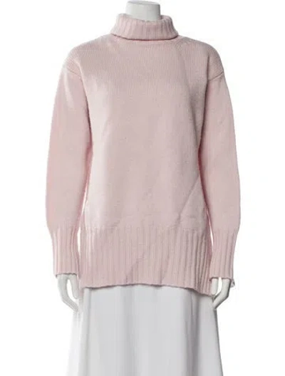 Pre-owned Jardin Des Orangers Virgin Wool Turtleneck Sweater In Pink