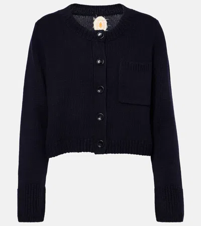 Jardin Des Orangers Cardigan Aus Wolle Und Kaschmir In Blau