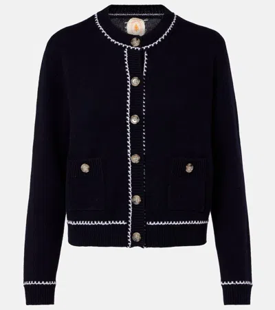Jardin Des Orangers Wool And Cashmere Cardigan In Blue
