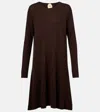 Jardin Des Orangers Wool And Cashmere Midi Dress In Brown